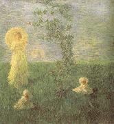 Gaetano previati In the Meadow painting